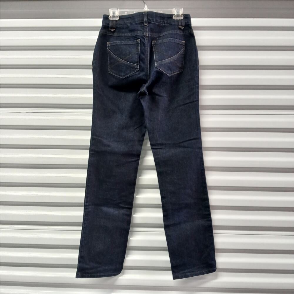 Cato Premium Women's Denim Jeans Size 6 Blue Straight Dark Wash Western Cowgirl - Picture 2 of 7